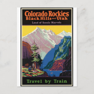 Vintag - Colorado Rockies Reiseplakat Postkarte