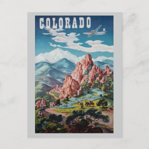Vintag Colorado Rockies Rocky Mountains Reise Postkarte