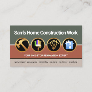 Vintag Colors Handyman Tools Construction Builder Visitenkarte