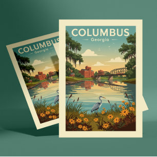 Vintag Columbus Georgia Postkarte