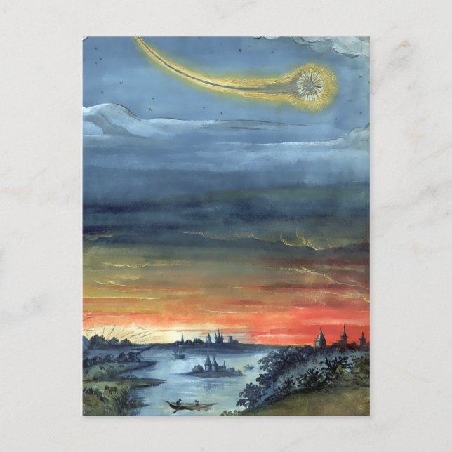 Vintag Comet Book Illustration Aczime Postkarte (Vorderseite)