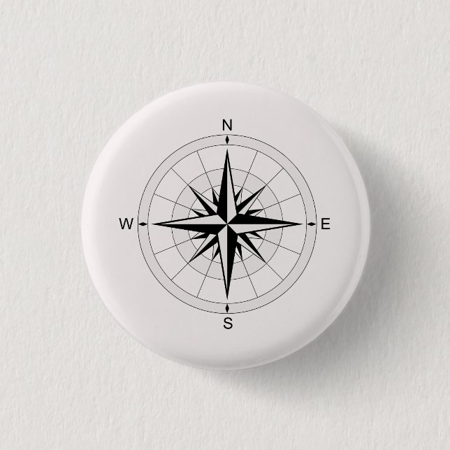 Vintag Compass-Rose Button (Vorderseite)
