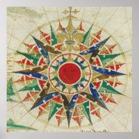 Vintag Compass Rose Diagramm (1502)