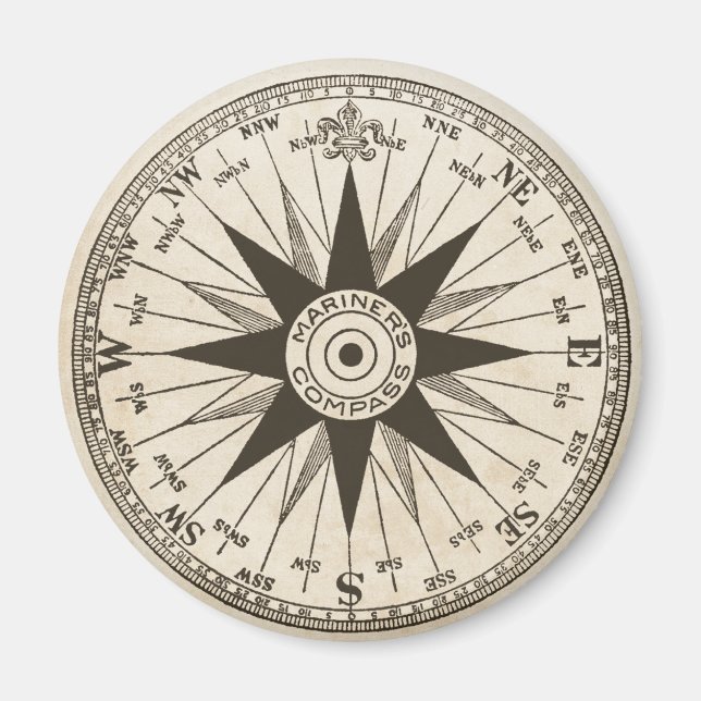 Vintag Compass Rose Magnet (Vorne)