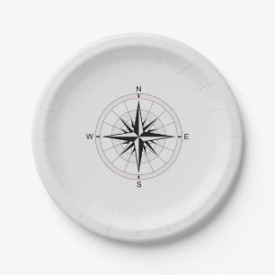 Vintag Compass-Rose Pappteller