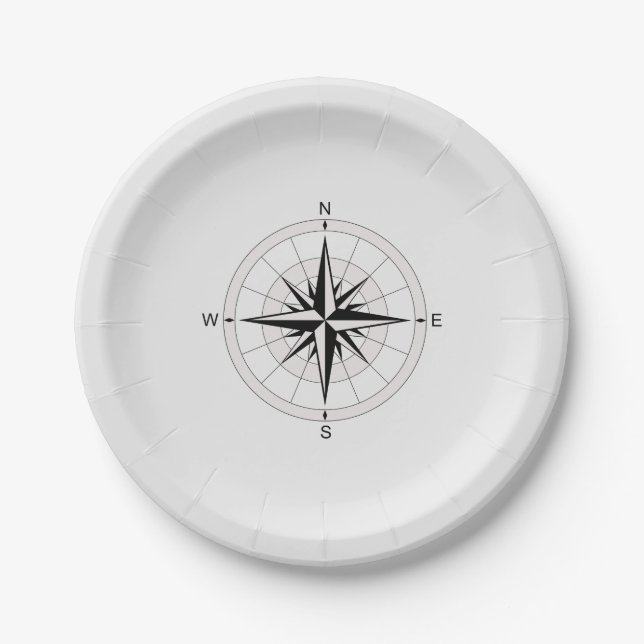 Vintag Compass-Rose   Pappteller (Vorderseite)