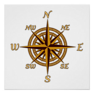 Vintag Compass-Rose Poster