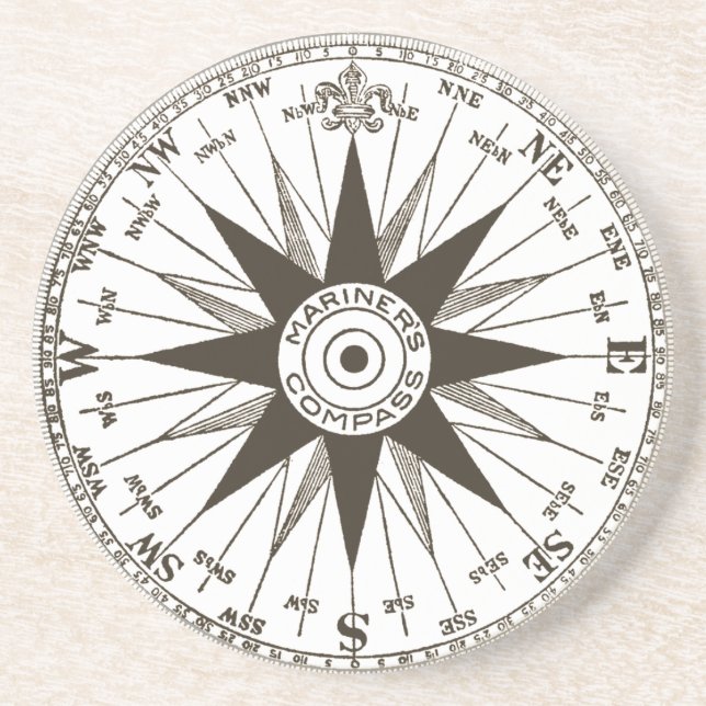 Vintag Compass Rose Stone Untersetzer (Vorne)