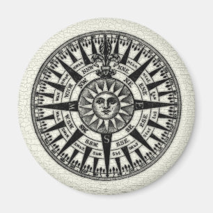Vintag Compass Rose Sun Magnet