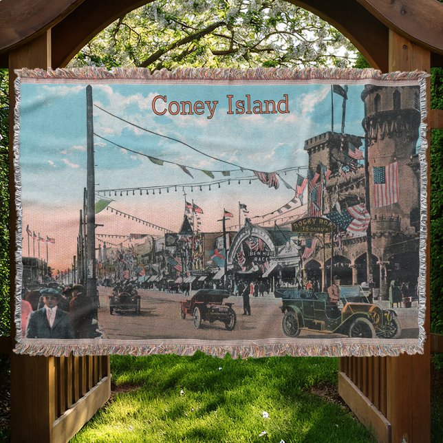 Vintag Coney Island Throw Blanket Decke (Von Creator hochgeladen)
