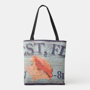 Vintag Conf Muschel Key West Tote Bag