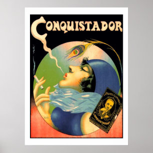 Vintag Conquistador Cigarettes Tobacco Poster