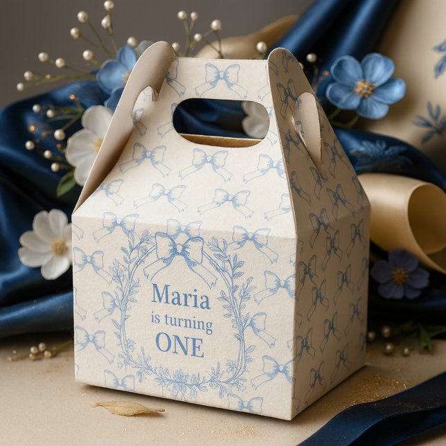 Vintag Coquette Blue Bow Geburtstag Geschenkschachtel (Von Creator hochgeladen)