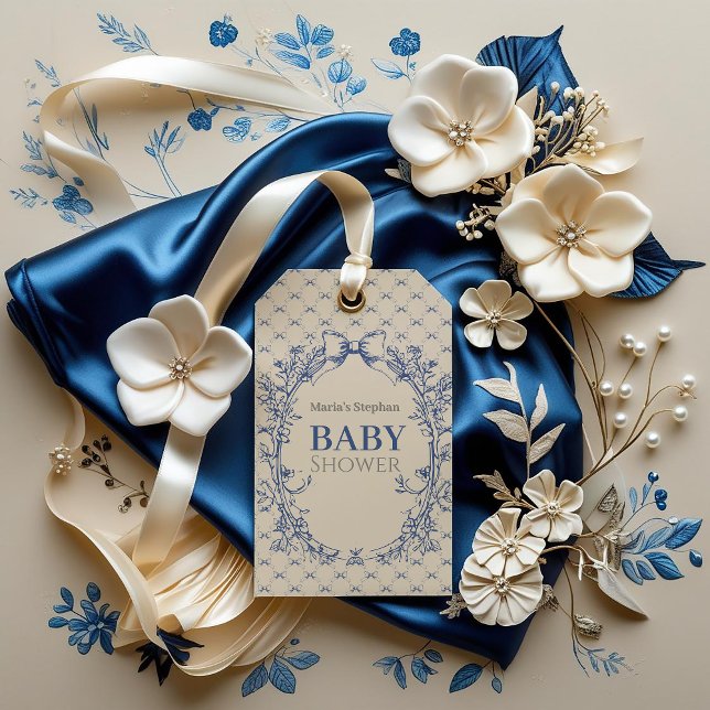 Vintag Coquette Blue Bow Geschenkanhänger (Von Creator hochgeladen)