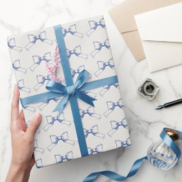 Vintag Coquette Blue Bow Geschenkpapier