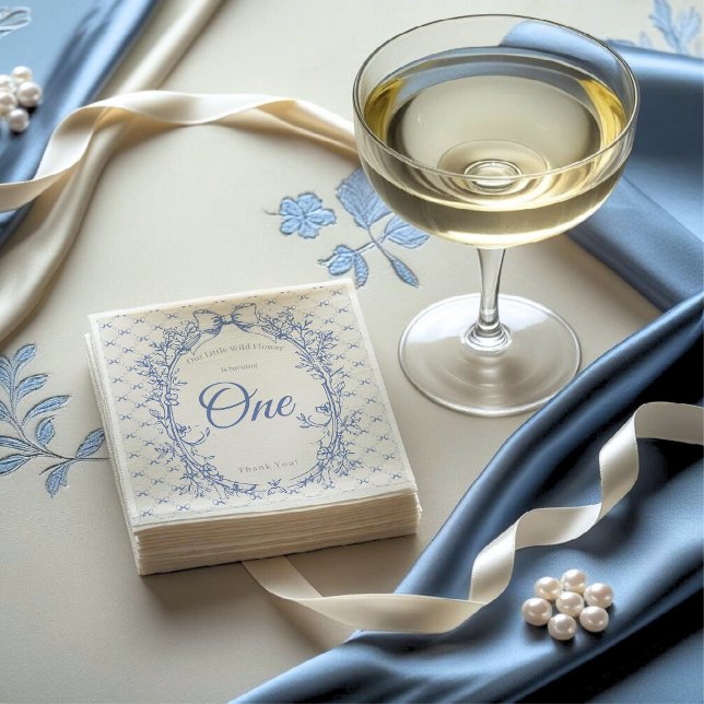 Vintag Coquette Blue Bow Serviette (Von Creator hochgeladen)