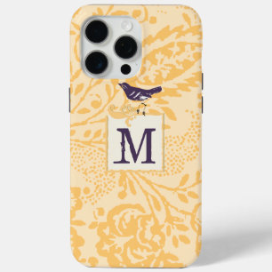 Vintag Coral Eggplant Damask Monogram iPhone 5 15 Pro Max Hülle