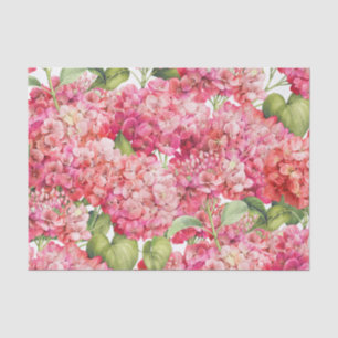 Vintag Coral Pink Hydrangea Blumenmuster Seidenpapier