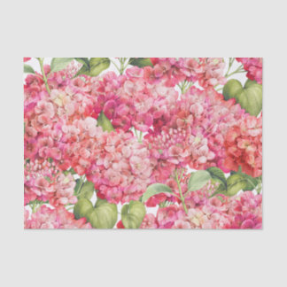 Vintag Coral Pink Hydrangea Blumenmuster Seidenpapier