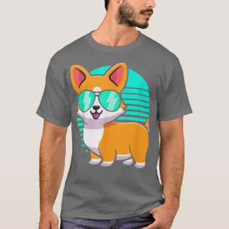 Vintag Corgi Kids Boy Girl Funny Corgi Retro T-Shirt