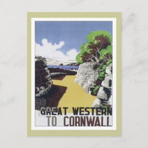 Vintag Cornwall Western Postkarte
