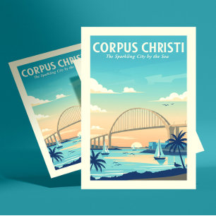 Vintag Corpus Christi Texas Postkarte