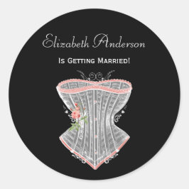 Vintag Corset Personal Lingerie Brautparty Runder Aufkleber