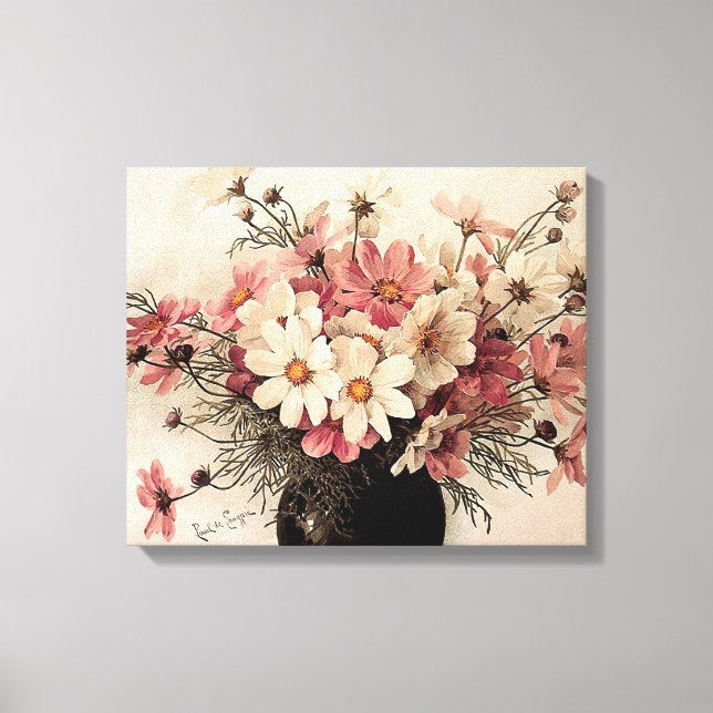 Vintag Cosmos Bouquet Leinwanddruck (Vorderseite)
