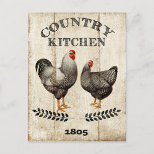 Vintag Country Kitchen-Postkarte Postkarte