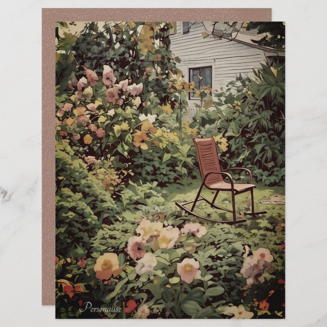 Vintag Country Zuhause Garden Floral Scrapbook (Vorne/Hinten)