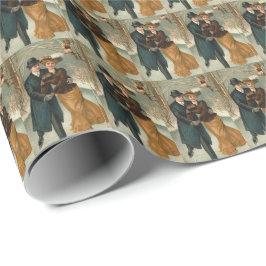 Vintag Couple Skaten Geschenkpapier