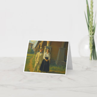 Vintag Courtin Couple Dankeskarte