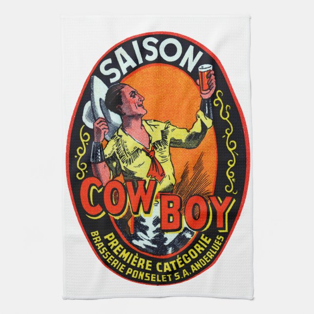 Vintag Cowboy Ale Handtuch (Vertikal)