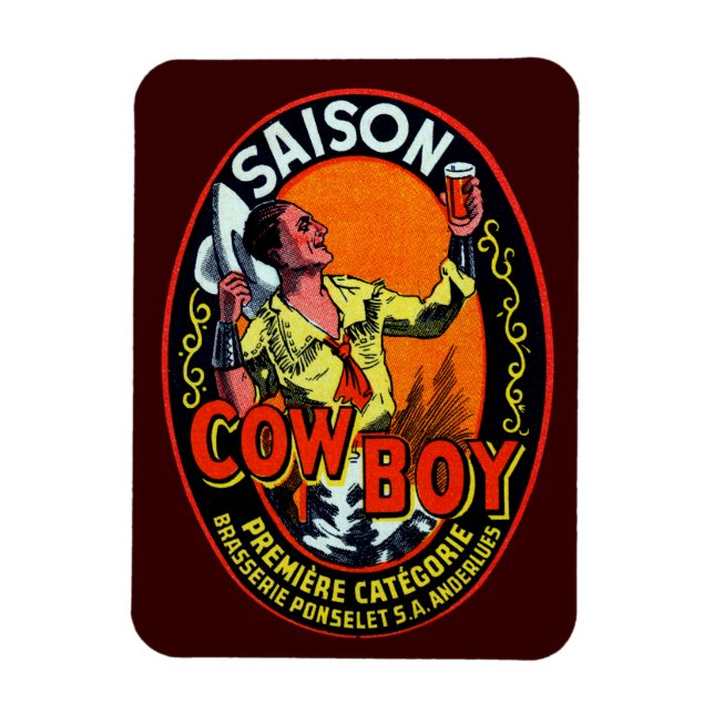 Vintag Cowboy Ale Magnet (Vertikal)