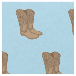 Vintag Cowboy Boots Soft Blue Baby Zimmer Dekorati Stoff