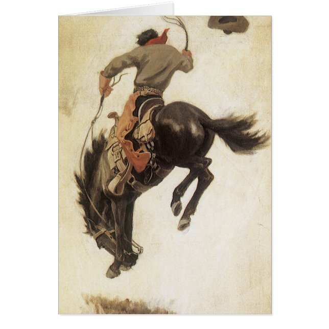 Vintag Cowboy, Bronco Buster Studie von NC Wyeth (Vorne)