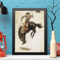 Vintag Cowboy, Bronco Buster Studie von NC Wyeth