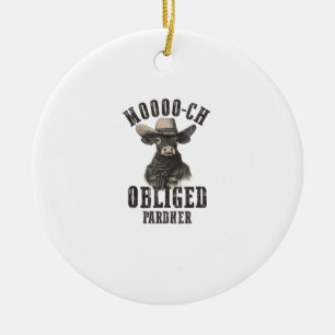 Vintag Cowboy Cow Shirt Moooch Obligierte Pardner Keramik Ornament
