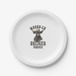 Vintag Cowboy Cow Shirt Moooch Obligierte Pardner Pappteller