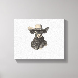 Vintag Cowboy Cow Shirt - Western Kuh Leinwanddruck