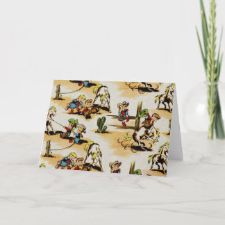 Vintag Cowboy Cowgirl-Karte Karte