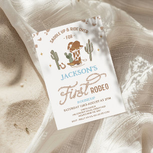 Vintag Cowboy First Rodeo 1. Geburtstag Einladung