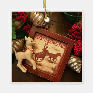 Vintag Cowboy Frohe Weihnachten Y'all Ornament