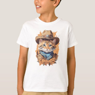 Vintag Cowboy Kitten Design T-Shirt