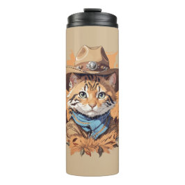 Vintag Cowboy Kitten Design Thermosbecher