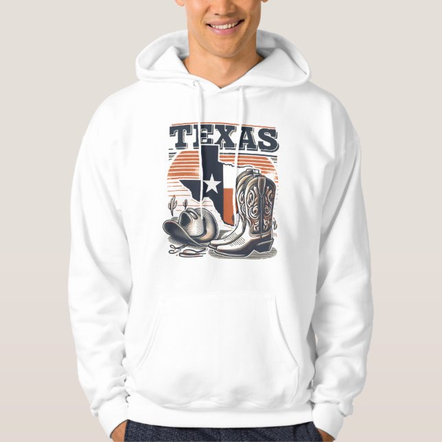 Vintag Cowboy Texas Hoodie (Vorderseite)
