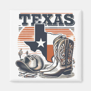 Vintag Cowboy Texas Magnet