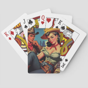 Vintag Cowboy und Cowgirl Spielkarten