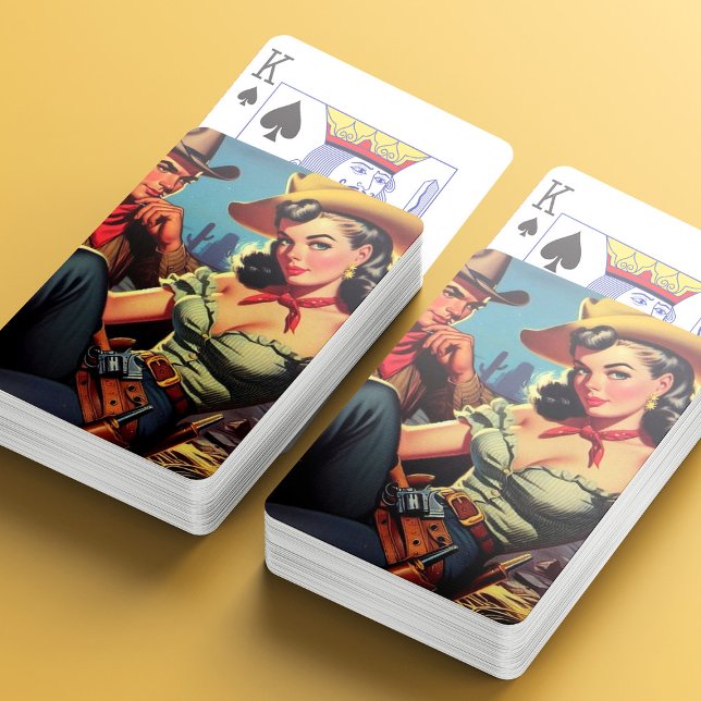Vintag Cowboy und Cowgirl Spielkarten (Von Creator hochgeladen)