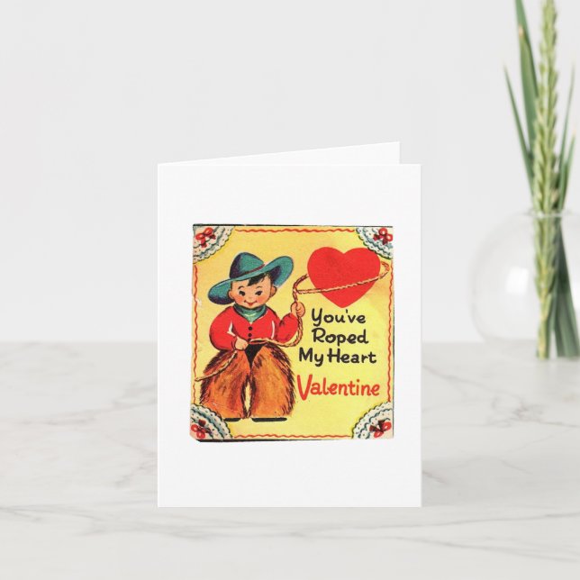 Vintag Cowboy Valentine Karte (Vorderseite)